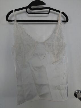 Fashion Nova Cream Lace Satin Cami